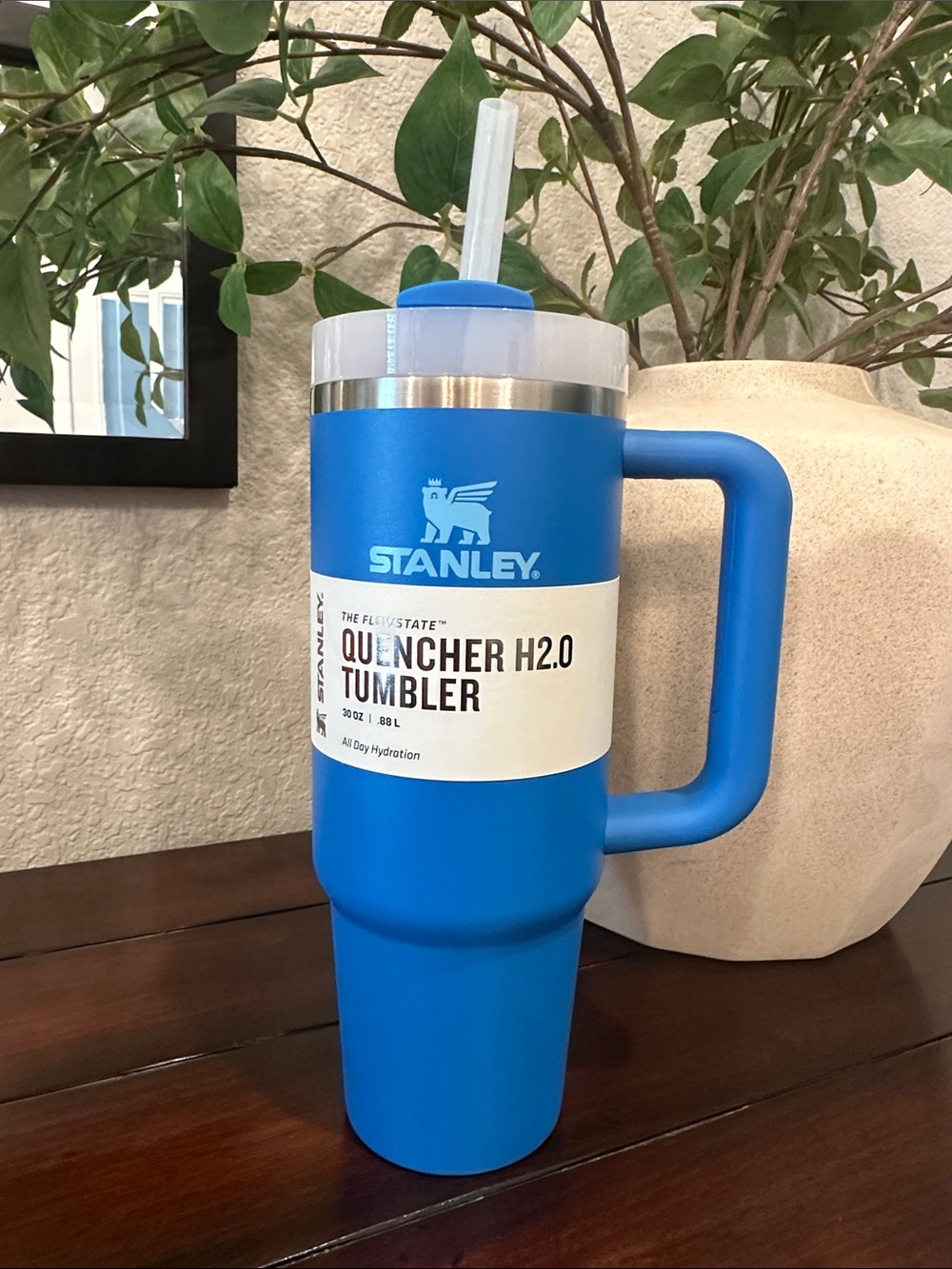 Stanley Blue Azure Quencher H2.0 Tumbler with Handle and Straw